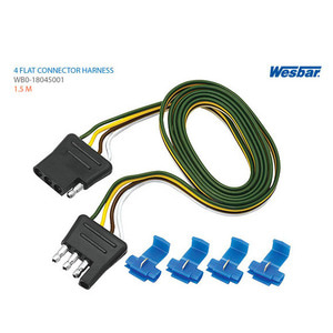 4 핀 커넥터 세트/ 트레일러쪽 &amp; 차량쪽 (1.5m 전선) / WESBAR